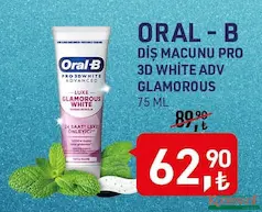 ORAL-B DİŞ MACUNU PRO 3D WHİTE ADV GLAMOROUS 75 ML